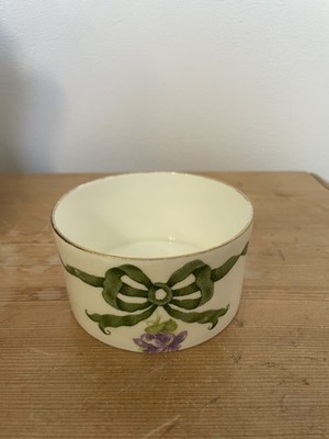 Vintage Aynsley Porzellan Schale Schleife Tottenham House lila Blumen Goldrand Retro