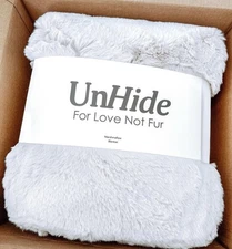 RETIRED COLOR Silver Fox UnHide Marshmallow Faux Fur Blanket Heavy Weight