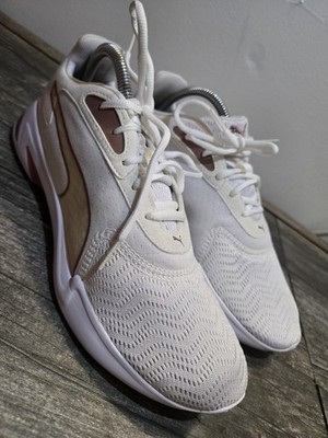 Puma Lux Women's Size 10 Training Shoes Sneakers White Gold 