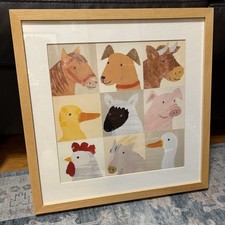Farmyard Friends Art Print Framed Limited Edition Children Baby Room Decor 17