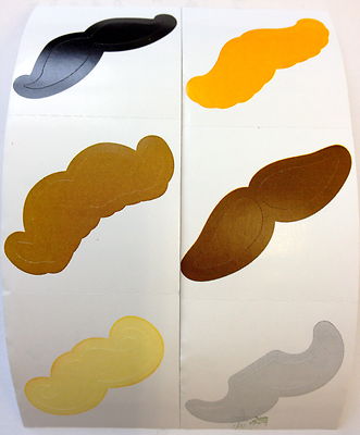 25 Mustache Stickers Teacher Supply Party Favors Baby Shower Super Spy Mario Man