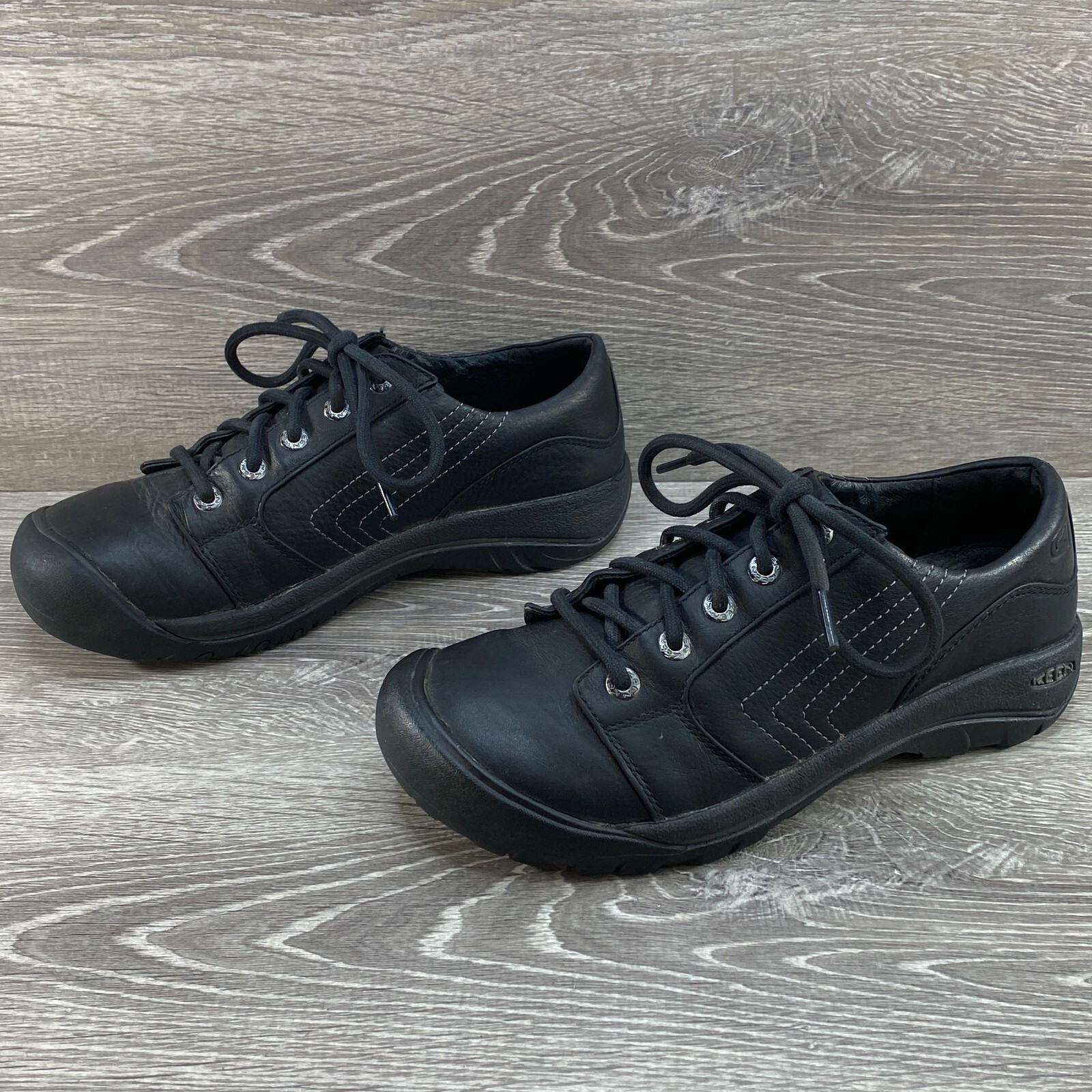 Scarpe casual stringate Oxford KEEN Alki 5 occhielli da uomo taglia 7 escursionismo pelle nera