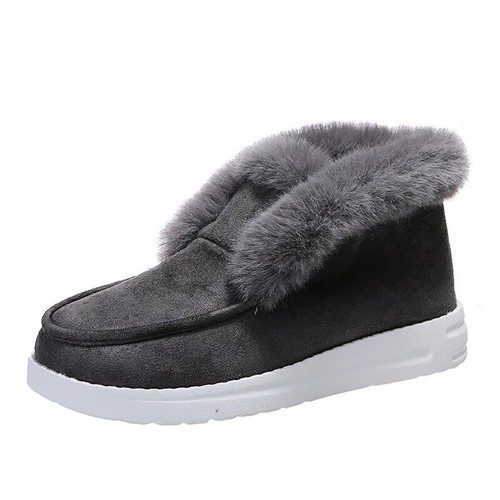 Stiefeletten Damen Winter Warm Plüsch Fell Schneestiefel Wildleder Leder Schuhe Slipper - Bild 6 von 27