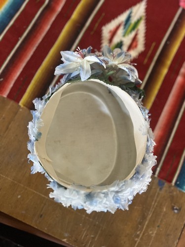 VTG 1940s 1950s Woven Hat Silk Millinery Flowers Leaves - Picture 12 of 13