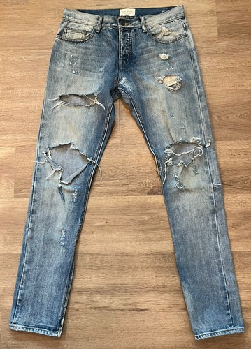 Blue Distressed Denim Sz 32 Rare | eBay