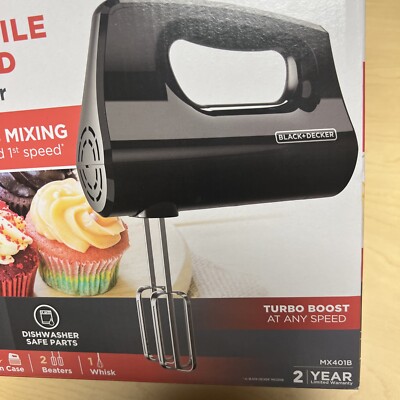 BLACK+DECKER Hand Mixer Versatile 5-Speed w/ Snap-on Case+Beaters+