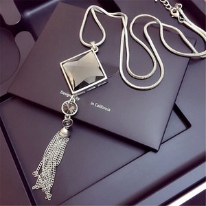 Fashion-Women-Square-Big-Drop-Crystal-Long-Chain-Sweater-Tassel-Necklace-Pendant