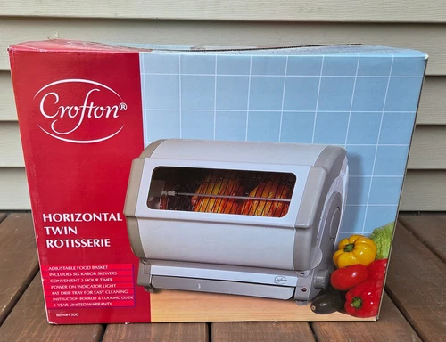 Brand New Crofton Horizontal twin Rotisserie Grills chicken fish ribs turkey