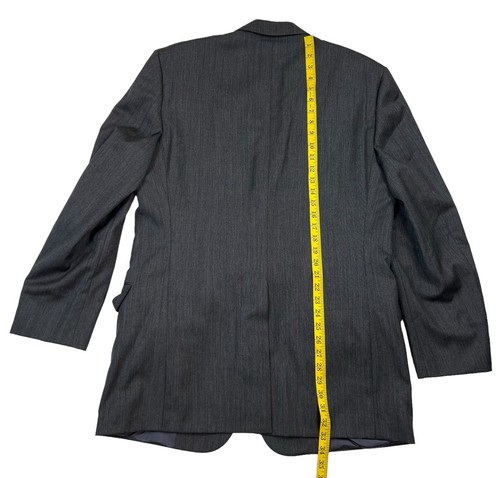 Aquascutum Of London Wool Charcoal Gray 2 Button Men's Blazer 44 L Single Vented - Picture 6 of 8