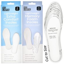 Shoe Insoles 3 PAIRS Inserts Comfort Support Memory Foam Men/Women Cut-To-Size