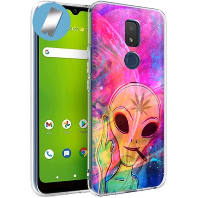 Cover Case for Cricket Icon 3, Alien Weed, + Glass Protector