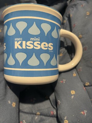 Hershey Blue And White Coffee Mug 3 3/4  High. Perfect For Hershey s Kisses