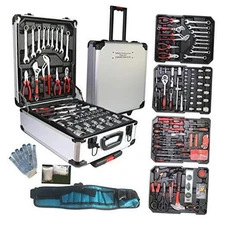  799pcs Aluminum Trolley Case Tool Set House Repair Kit Set, Household Silver