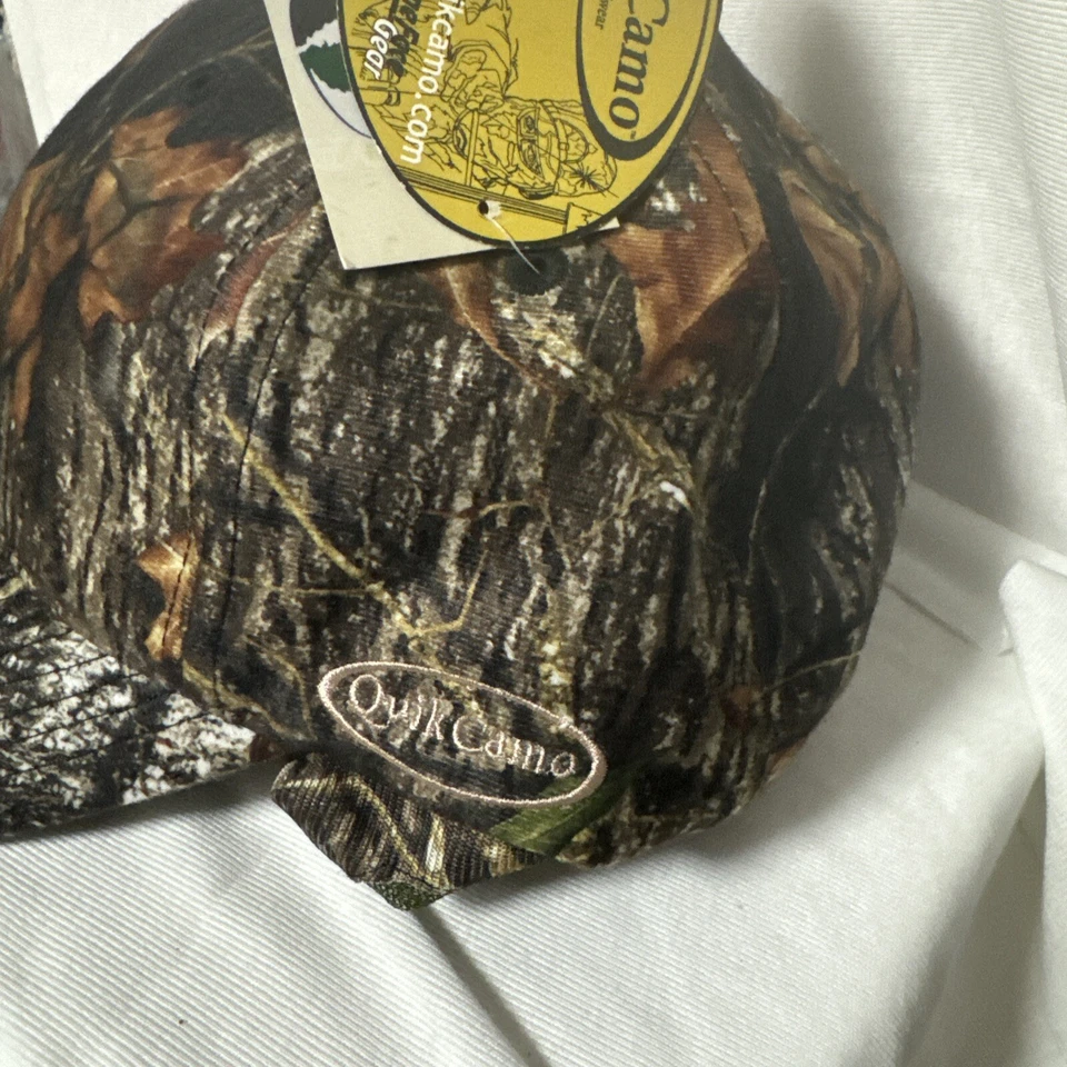 QuikCamo® Cap Mossy Oak Camo rear Face Mask Hat Camouflage Adjustable 59cm - Image 4 of 4