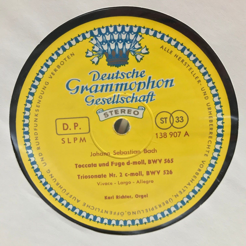 Karl Richter JS Bach Organ Music Deutsche Grammophon ED1 RED STEREO 138 907 - Picture 3 of 6