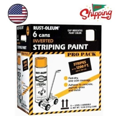 Spray Paint Car Parking Lot Striping Machine Line Road Marking Flat White 6 Pack