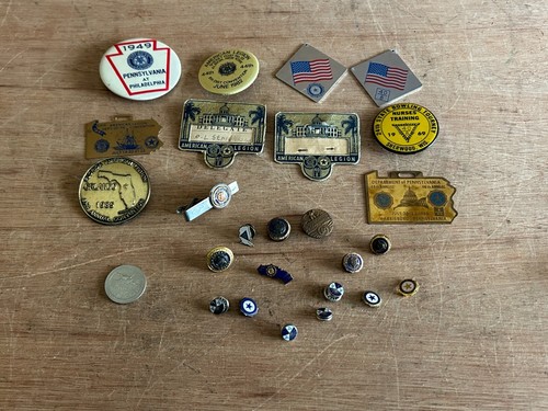 American Legion Junk Drawer Lot ID Badge Pinback Watch FOB Tie Bar Button Pin - Picture 2 of 24