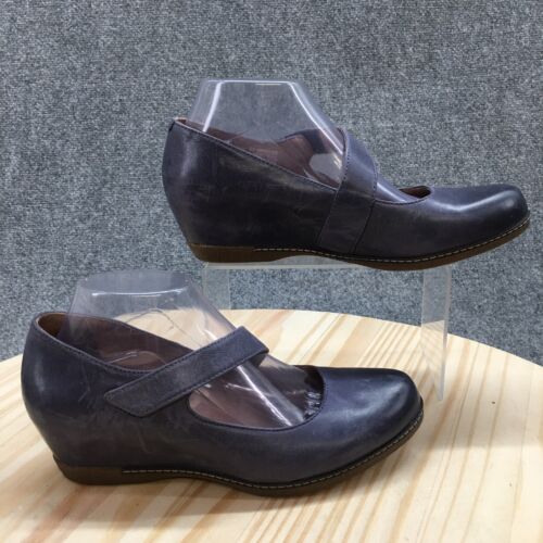 Dansko Shoes Womens 39 Lanie Mary Jane Blue Leather Casual Wedge Heel 6907541200
