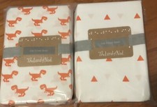 The Land Of Nod Crib Fitted Sheets Dinosaurs Triangles New