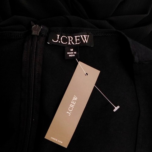 NWT!! J. CREW Ballet Dress Chiffon Skirt Solid Black Midi Maxi Mixed Materials M - Picture 11 of 15