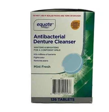 Equate Antibacterial Denture Cleanser Tablets, 126 Count