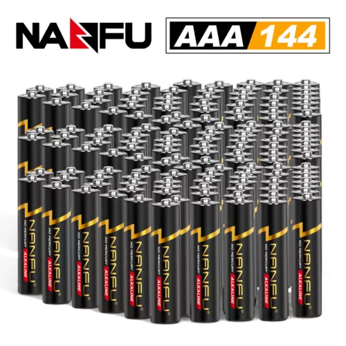 NANFU 1.5V AAA Alkaline Batteries 144 Count, Leak-Proof Design Batteries