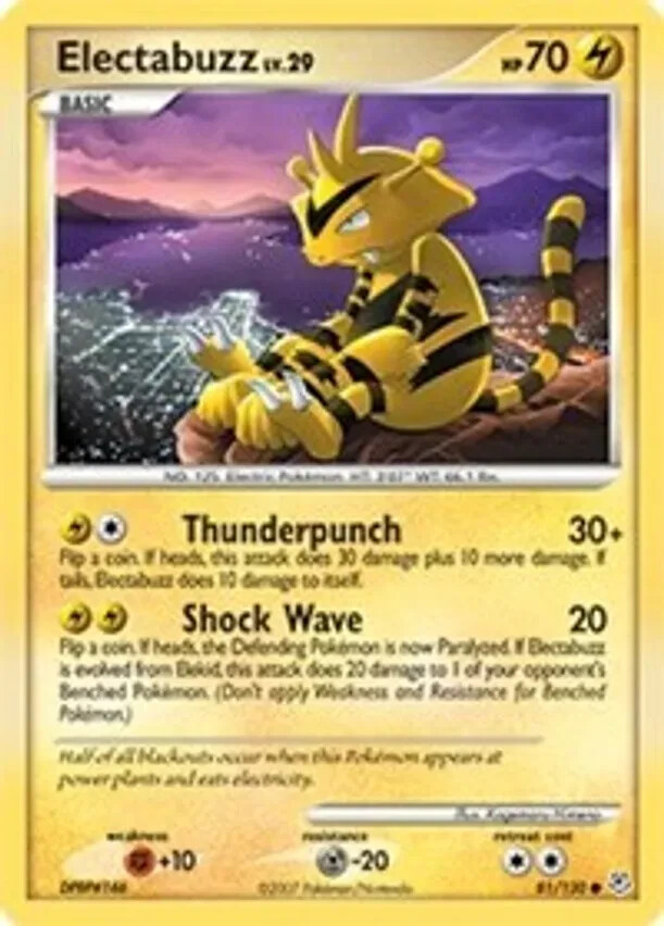 Electabuzz 81/130 Diamond and Pearl Common Light Play Pokemon DNA GAMES