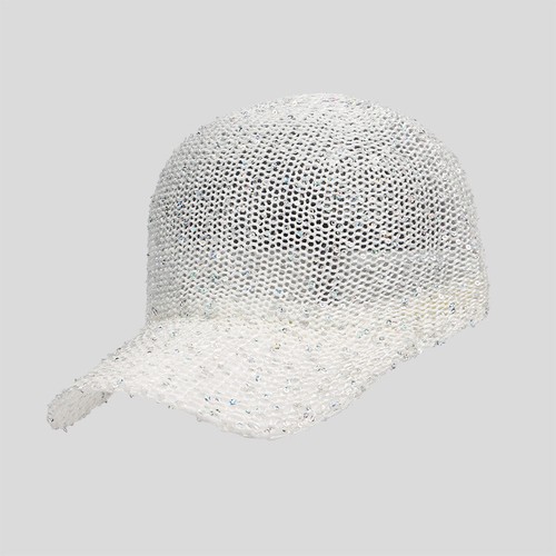 Lady Sequin Baseball Cap Hat Hollow Adjustable Breathable Sun Summer Sport Shiny - Picture 6 of 14