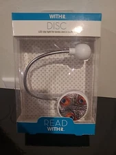 WITH it - Disc LED Clip light for Books and e-Readers Reading Light Feathers NEW