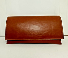 Giorgio Valmassoi Brown Leather Eyeglass Case Wallet with Magnetic Closure  2 