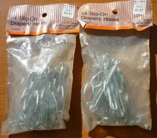 (28 Vintage Graber 3" Slip On Steel Drapery Curtain Drapery Hooks 1" Drop Pinch