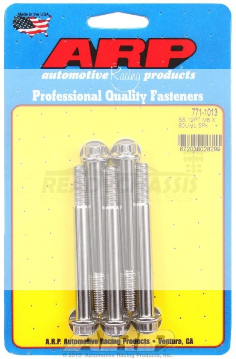 ARP Bolt Kit - SS 12pt 5pk 10mm x 1.25 x 80mm ARP Bolt Kit - SS 12pt 5pk 10mm x 1.25 x 80mm