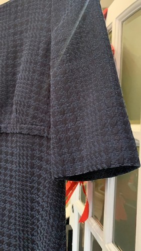 HOBBS Black Short-Sleeved Shimmer Check Bow Trim Shift Dress, Size 10 - Picture 5 of 7