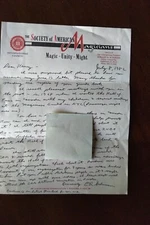Original Letter and Envelope from Ed Schuman at Society of American Magicians