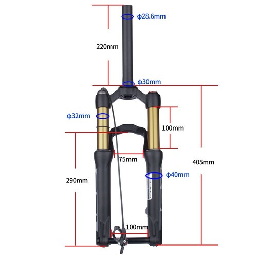 20/24inch MTB Bicycle Fork Barrel Shaft Resilience Front Suspension Air Fork - Picture 15 of 30