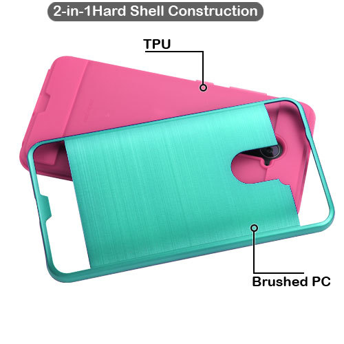 Estuche de textura metálica cepillada + cubierta de recubrimiento para ZTE Max Duo LTE Z963VL Kirk Z963U - Imagen 7 de 29