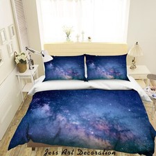 3D Nebula Blue Scenery Quilt Cover Set Duvet Cover Bedding Pillowcases