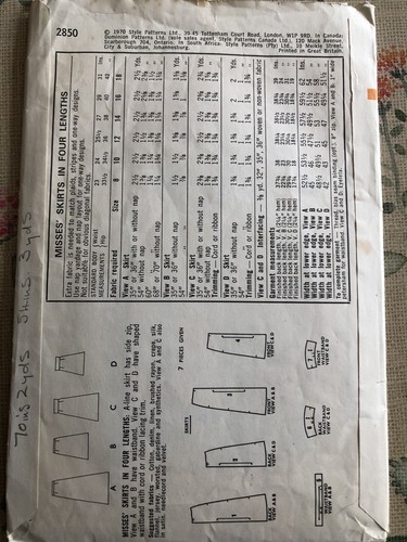 Style Vintage 2850 Ladies Dressmaking pattern Size 16 Used Cut - Picture 2 of 2