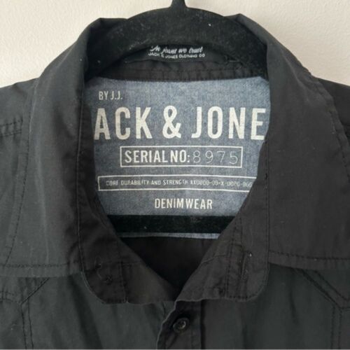 Jack & Jones Large Black Button Up Long Sleeve Shirt - Picture 2 of 4