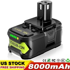 8.0AH For RYOBI P108 18V 18Volt One Plus High Capacity Lithium-ion Battery P107