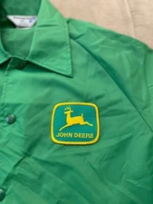 Vintage John Deere Green Jacket Mens Small Lightweight Swingster Windbreaker