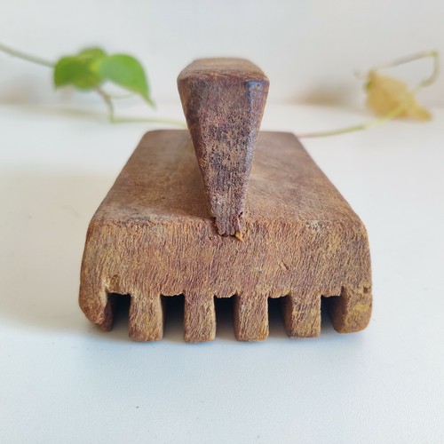 Vintage Primitive Handmade Textile Printing Block Wooden Stamp Old Decorative 71 - 第 4/5 張圖片