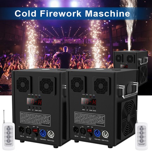 2x 750W Sparkular Funkenmaschine Cold Spark Machine DMX Hochzeit DJ Weihnachten - Afbeelding 32 van 43