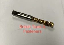 BSF 1/4" - 26 TAP HSSE SPIRAL FLUTE BRITISH STANDARD FINE SPIREX GOLD TIN COATED