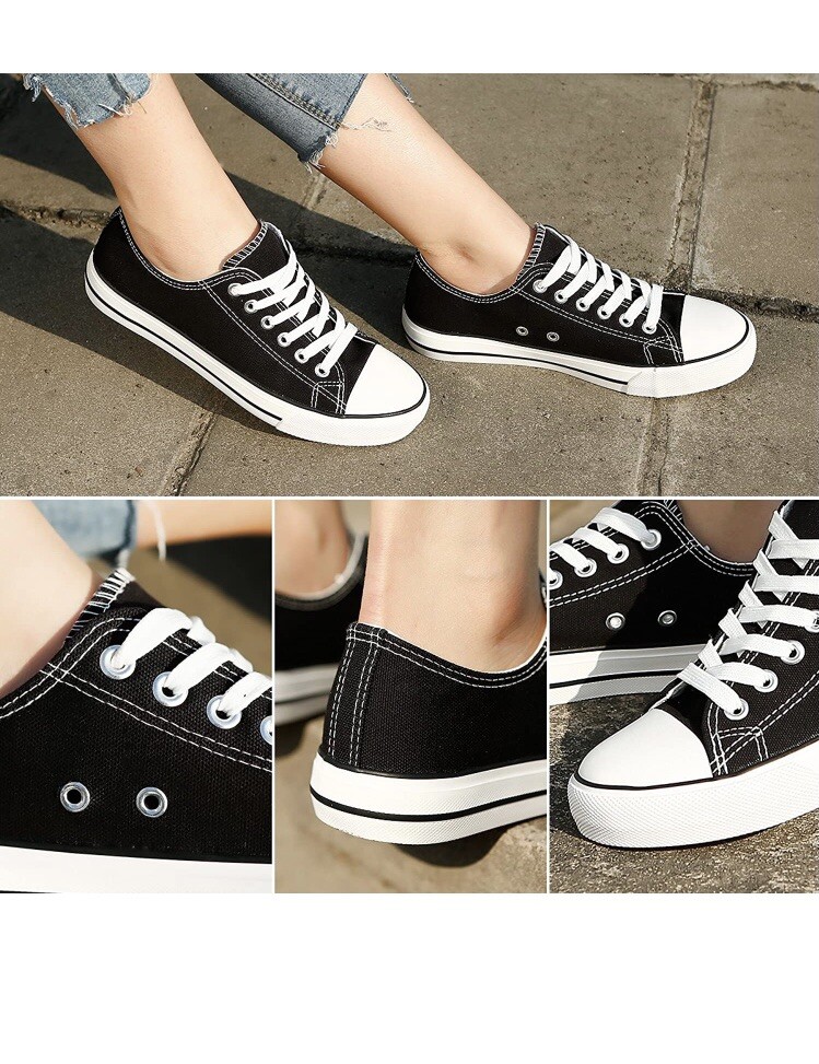 ZGR Women’s Canvas  Low Top Sneaker Lace-up Classic Casual Shoes