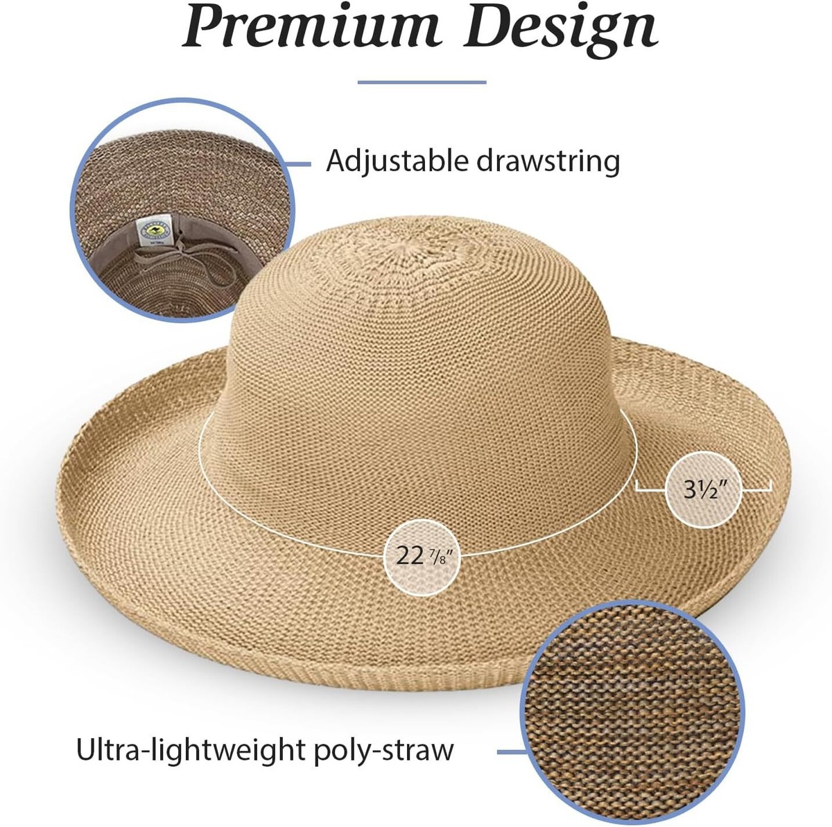 Women\'s Packable Poly-Straw Sun Hat with Adjustable Drawstring Women main image 2