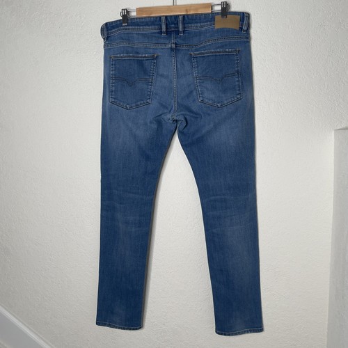 Jeans Diesel Industry Sleenker uomo elasticizzato con bottoni a mosca taglia W34 L30 blu - Foto 6 di 15