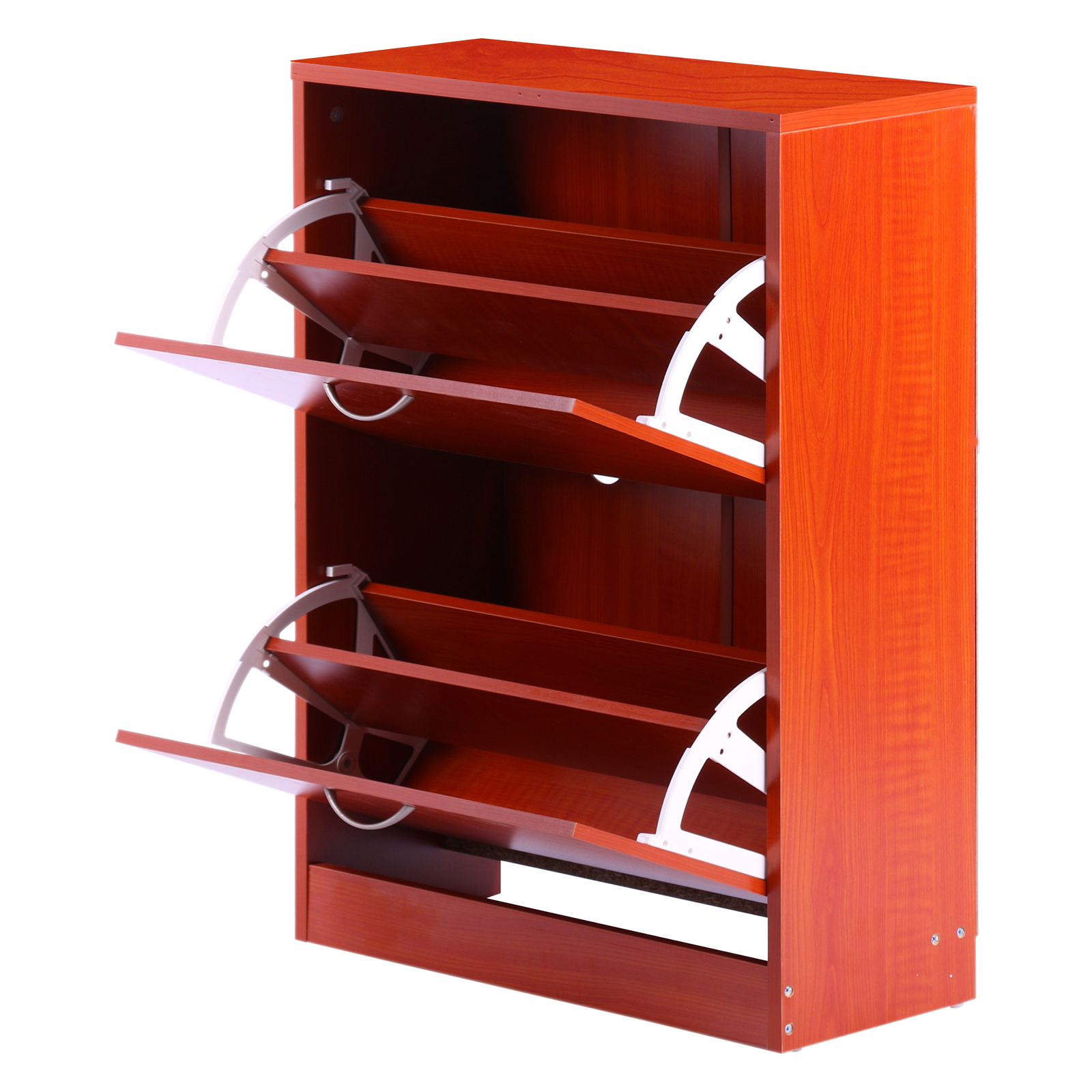 HOMCOM Scarpiera 2 Cassetti Salvaspazio marrone rosso 60x24x80cm