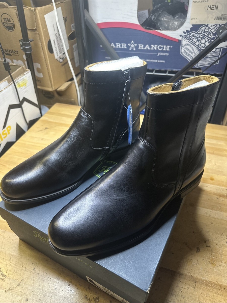ペーパーマン Florsheim Boots Mens 11 EEE Midtown Zip Black Leather Shoe