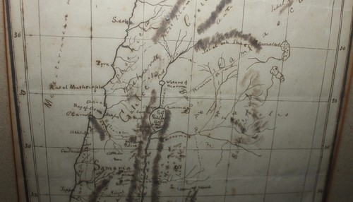ANTIQUE 1879 HAND DRAWN MAP OF PALESTINE SIGNED BY ARTIST - Picture 6 of 14